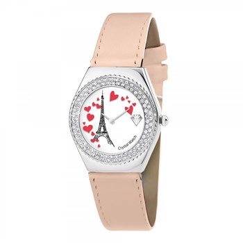 Alysson Tour Eiffel horloge met draaiend uurwerk SC Crystal versierd met fonkelende kristallen