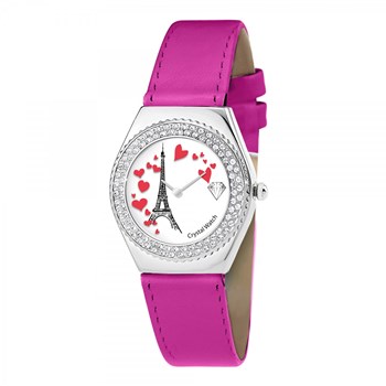 Alysson Tour Eiffel horloge met draaiend uurwerk SC Crystal versierd met fonkelende kristallen