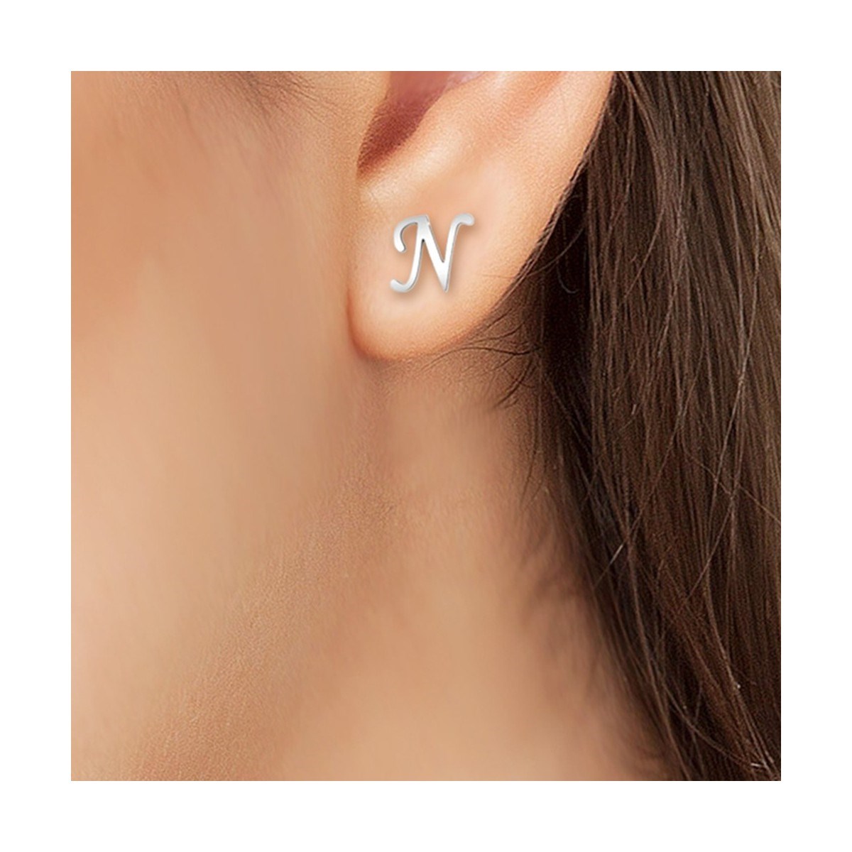 Boucles d'oreilles lettre N par SC Bohème - vue 2