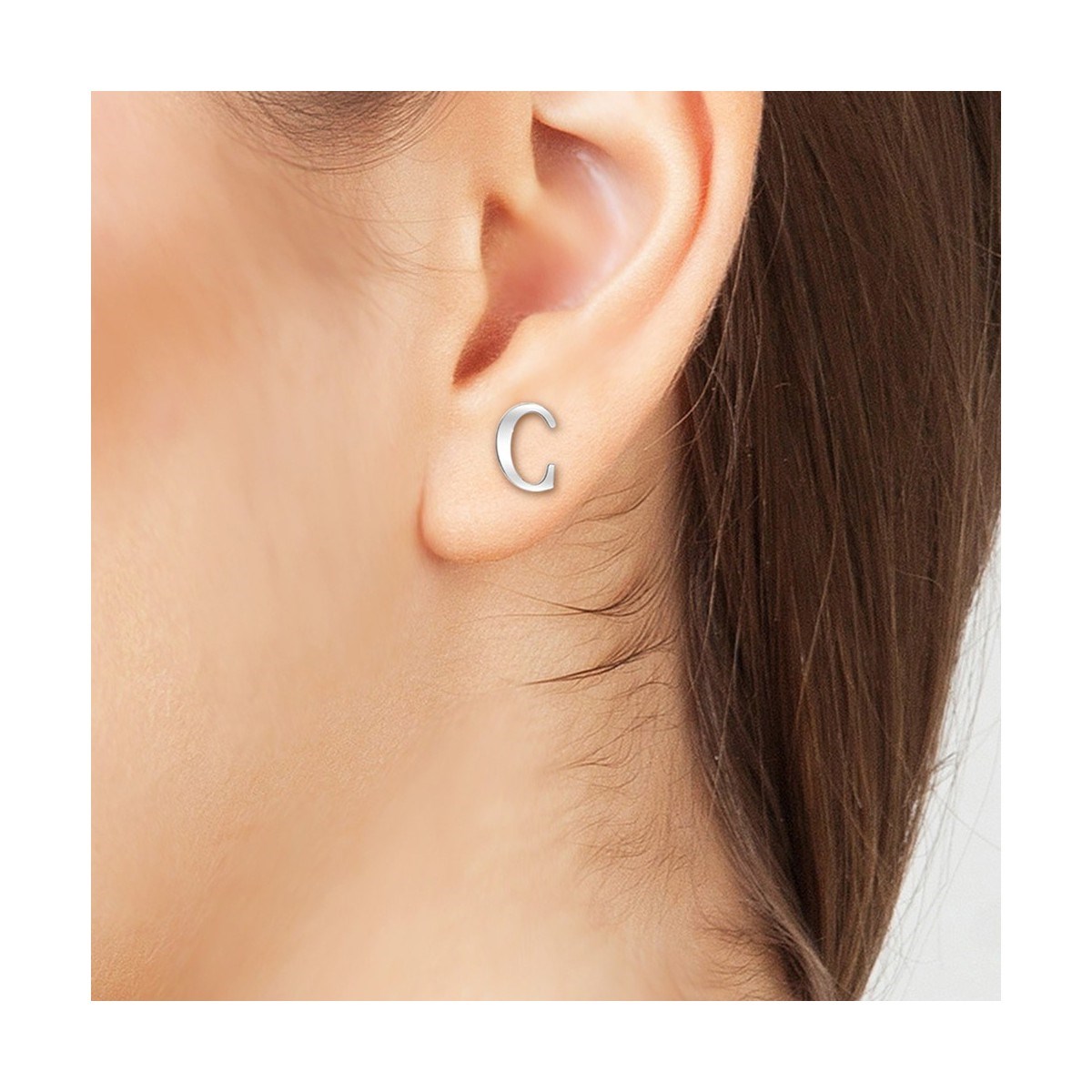 Boucles d'oreilles lettre C par SC Bohème - vue 2