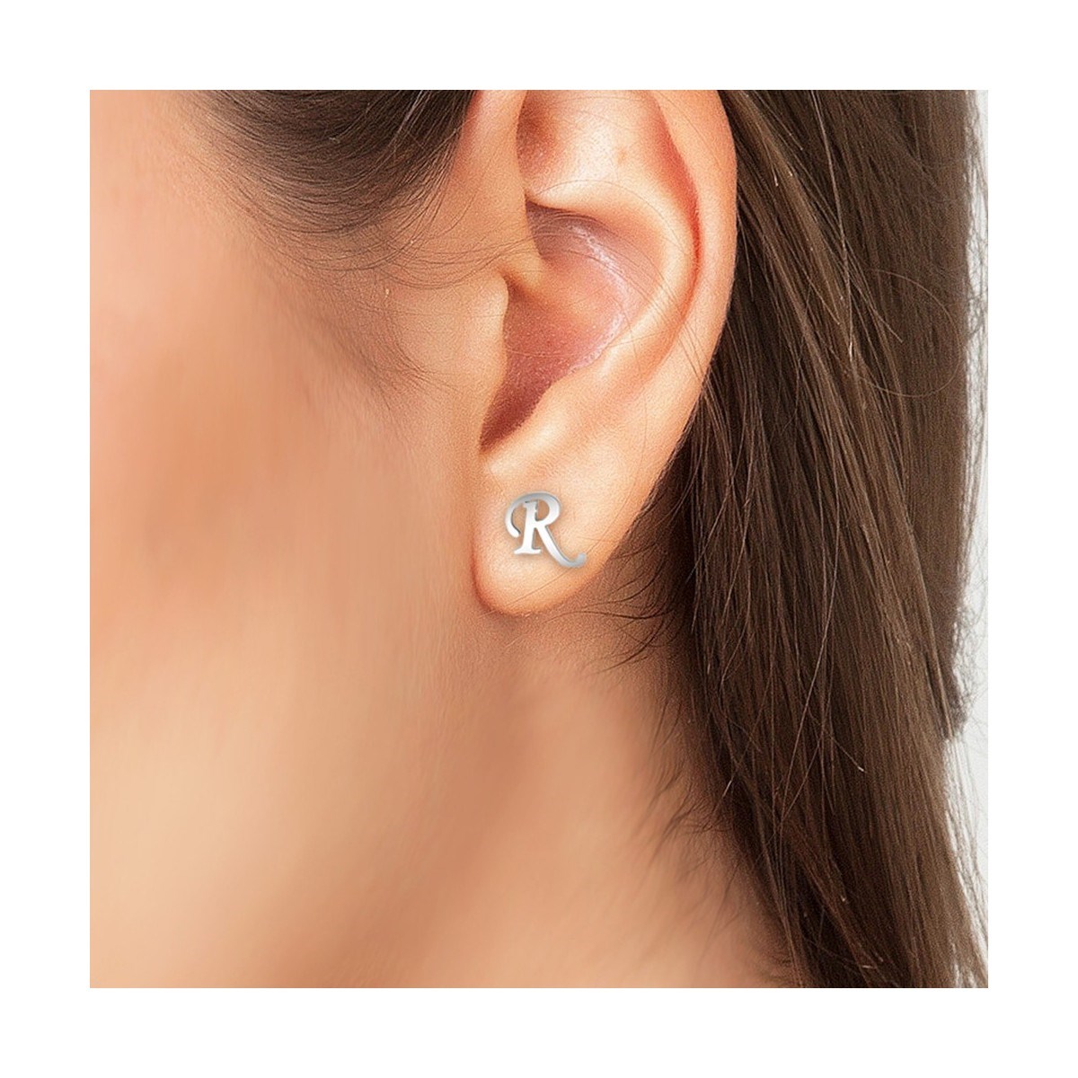 Boucles d'oreilles lettre R par SC Bohème - vue 2