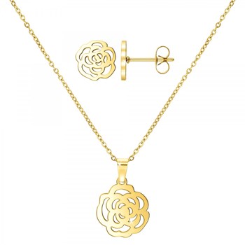 Parure fleur en acier inoxydable par SC Bohème