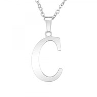 Collier alphabet lettre C en acier inoxydable par SC Bohème