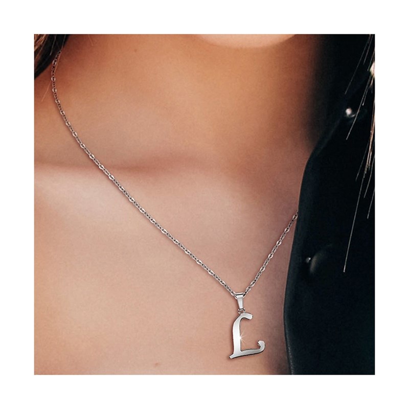 Collier Pendentif Initiale En Acier Inoxydable - Lettre De A à Z, Chaîne Minimaliste - Doré, Pour Femme Ou Fille
