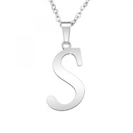 Collier alphabet lettre S en acier inoxydable par SC Bohème