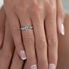 Bague ADEN Or 585 Blanc Aigue-Marine et diamants 1.32grs - vue V4