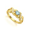 Bague ADEN Or 585 Jaune Aigue-Marine et diamants 2.684grs - vue V1