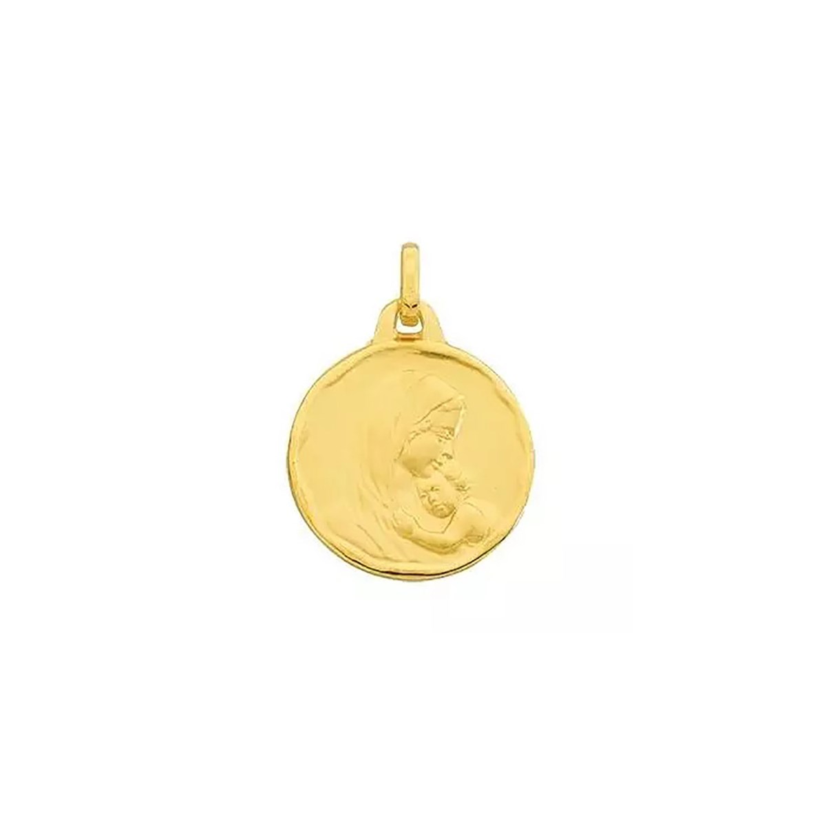 Médaille Brillaxis vierge en or jaune 9 carats