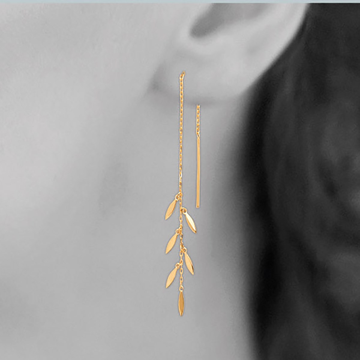 Boucles d'oreilles Brillaxis chaînes pampilles - vue 2