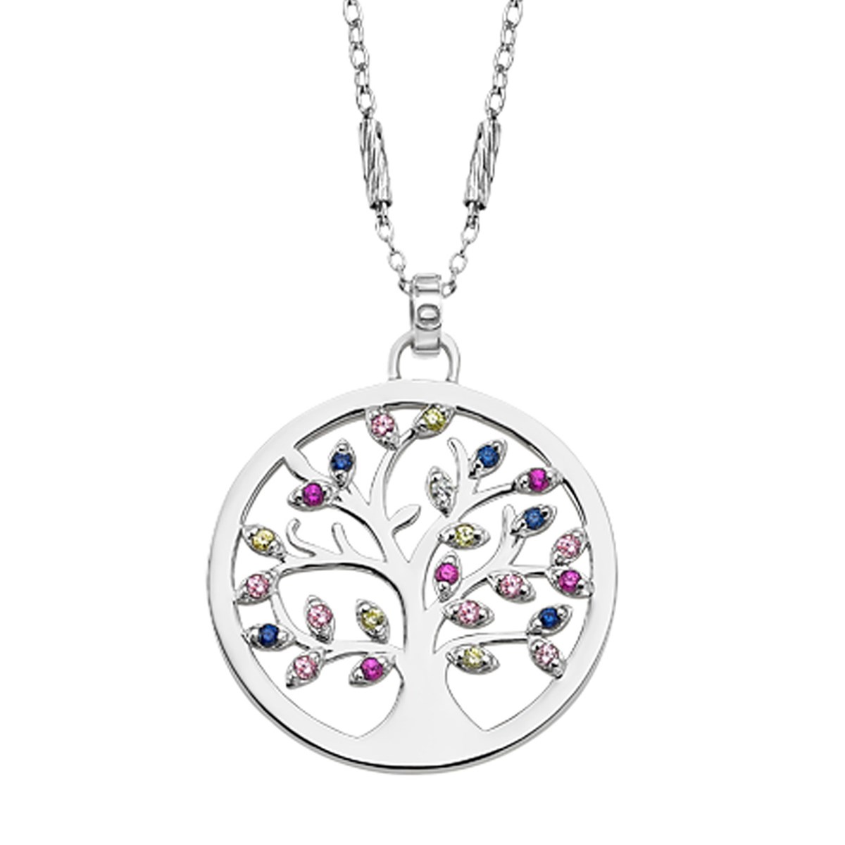 Collier Lotus Silver Collection Family Tree Arbre de
vie multicolore