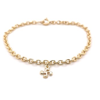 Bracelet plaqué or pampille croix basque