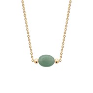 Collier Brillaxis plaqué or aventurine verte 45cm