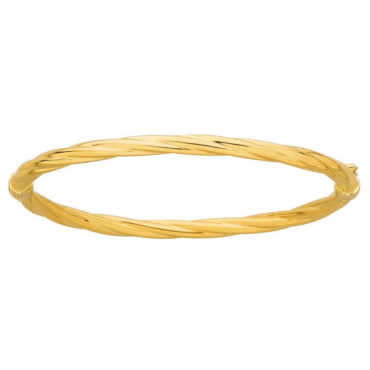 Bracelet jonc torsade or jaune 18 carats 4 mm