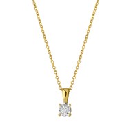 Collier Brillaxis or jaune 9 carats diamant 0.050ct