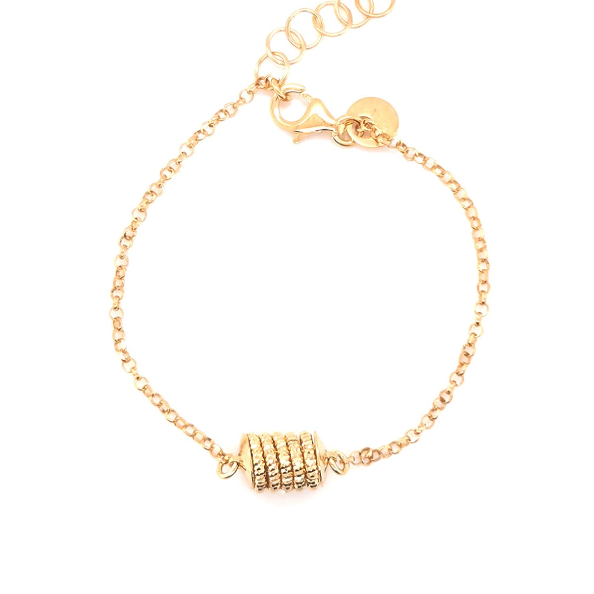 Bracelet Orus bijoux argent doré cylindre 5 anneaux
collection spiral