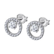 Boucles d'oreilles Lotus Silver Cercle et oxydes