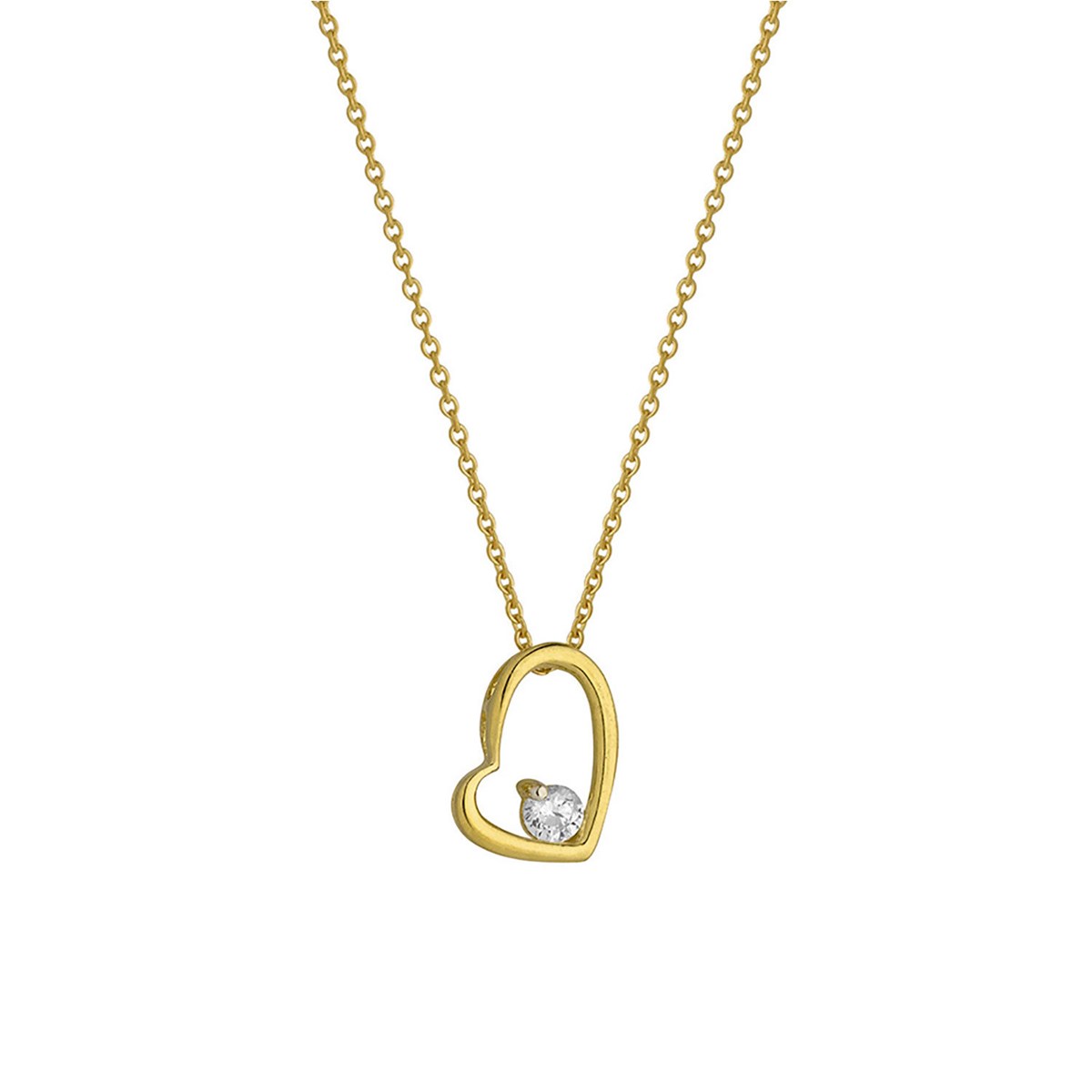 Collier Brillaxis coeur coulissant or 9 carats