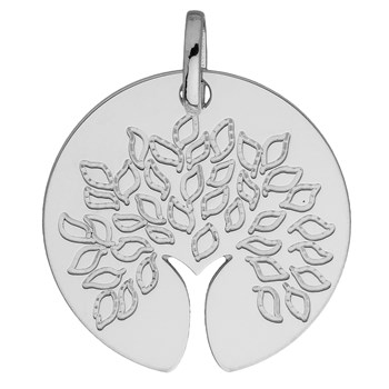 Médaille Brillaxis arbre de vie tronc découpé
or blanc