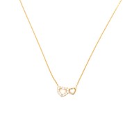 Collier Brillaxis double coeur or jaune 9 carats