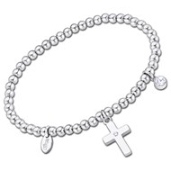 Bracelet Lotus boules acier et croix