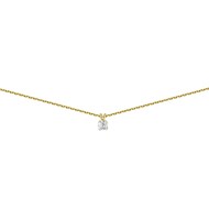 Collier solitaire diamant or 18 carats 0.10 ct