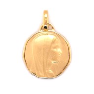 Médaille ronde Brillaxis vierge de profil or jaune