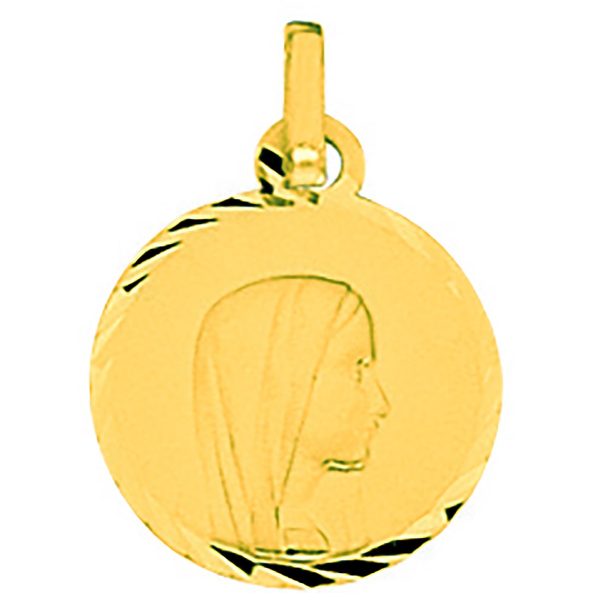 Médaille ronde Brillaxis vierge or 18 carats