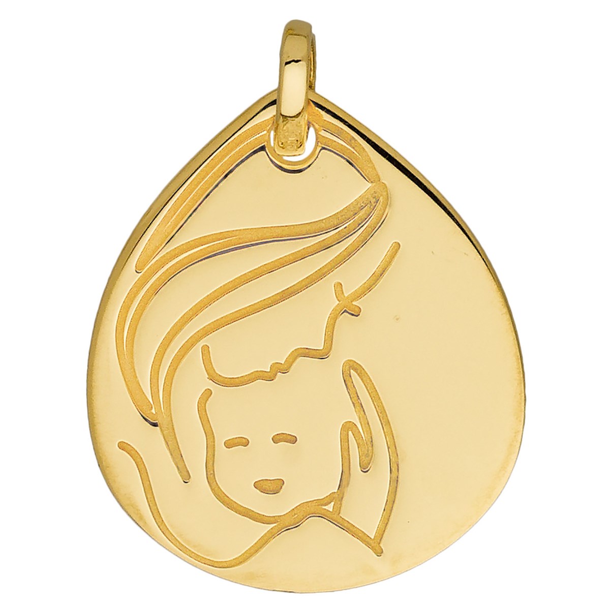 Médaille Brillaxis ovale or vierge à l'enfant