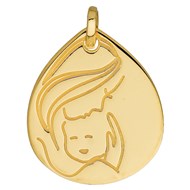 Médaille Brillaxis ovale or vierge à l'enfant