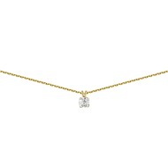 Collier solitaire diamant Brillaxis or 18 carats 0.30 ct