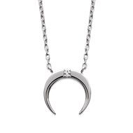 Collier argent et croissant de lune