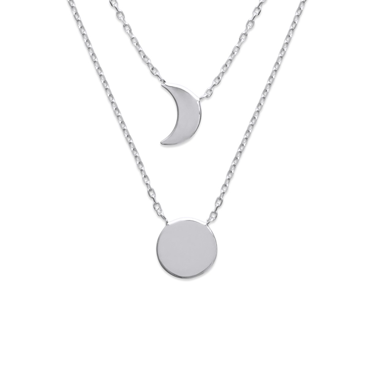 Collier Brillaxis double soleil lune - vue 3
