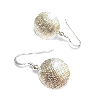 Boucles D'Oreilles En Argent Massif Ciselé