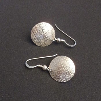 Boucles D'Oreilles En Argent Massif Ciselé