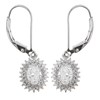 Boucles d'oreille argent rhodié dormeuses cubic zirconia - vue V1