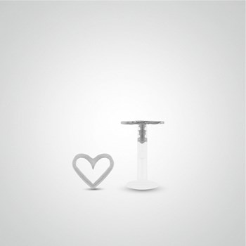 Piercing tragus coeur en or blanc