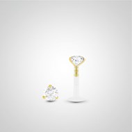 Piercing tragus diamant 0,05 carats en or jaune