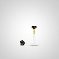 Piercing tragus diamant noir 0,05 carats en or jaune
