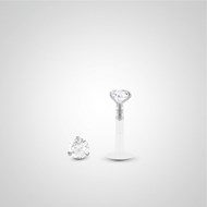 Piercing tragus diamant 0,03 carats en or blanc