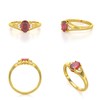 Bague ADEN Or 585 Jaune Rubis et diamants 1.382grs - vue V2