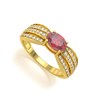 Bague ADEN Or 585 Jaune Rubis et diamants 2.89grs - vue V1