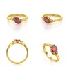 Bague ADEN Or 585 Jaune Rubis et diamants 1.58grs - vue V2