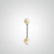 Piercing hélix barre or blanc avec perles de culture véritables