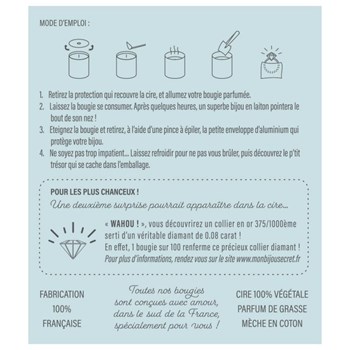 Bougie Bijou Armband argenté - Katoen voile geur - 40u