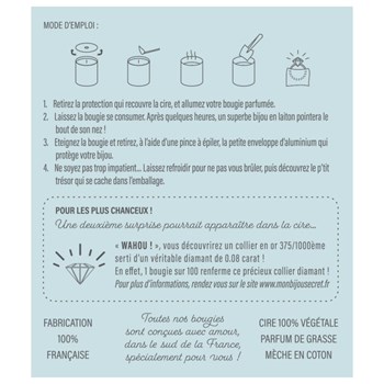 Bougie Bijou Zilveren halsketting - Katoenen voile geur - 40u