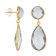 Boucles d'oreille Amethyste teintée argent 925 dorées à l'or fin