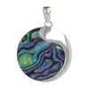 Pendentif médaillon nacre abalone argent 925 - vue V1