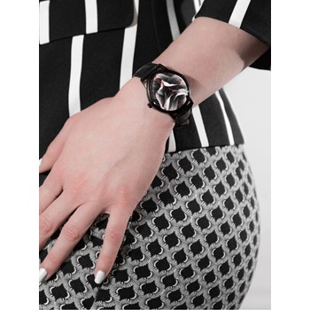 Black Flower - Cuir Croco Noir