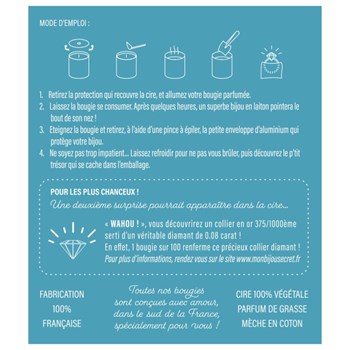 Bougie Bijou Zilveren halsketting - Tiare bloemgeur - 40u