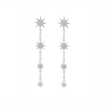 Boucles D'oreilles Quatre étoiles Argent
